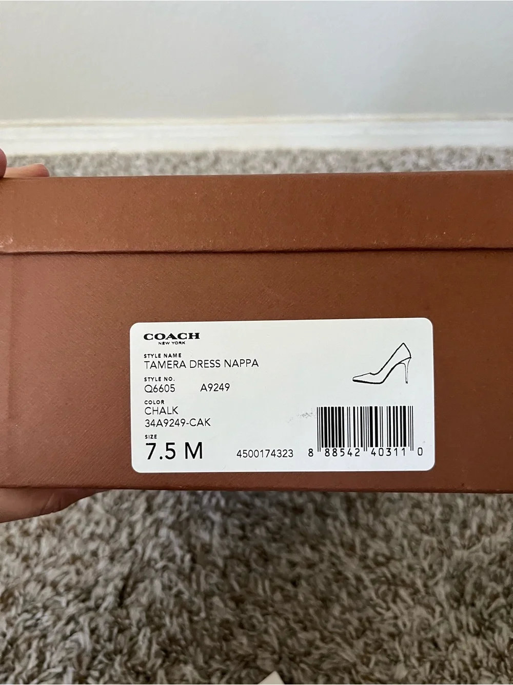 Coach Chalk Tamera Dress Nappa Chain Detail Pump Heels Women's Size 7.5 - Picture 14 of 14